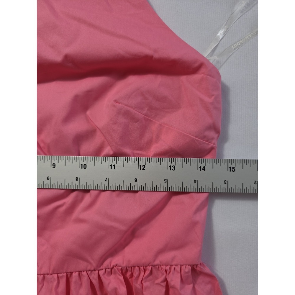 Glamorous London Pink Halter Maxi Dress NWT Tiered Summer Barbiecore US 6 - Picture 5 of 9